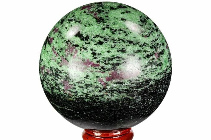 Polished Ruby Zoisite Sphere - Tanzania #112511
